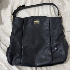 Black leather Coach purse